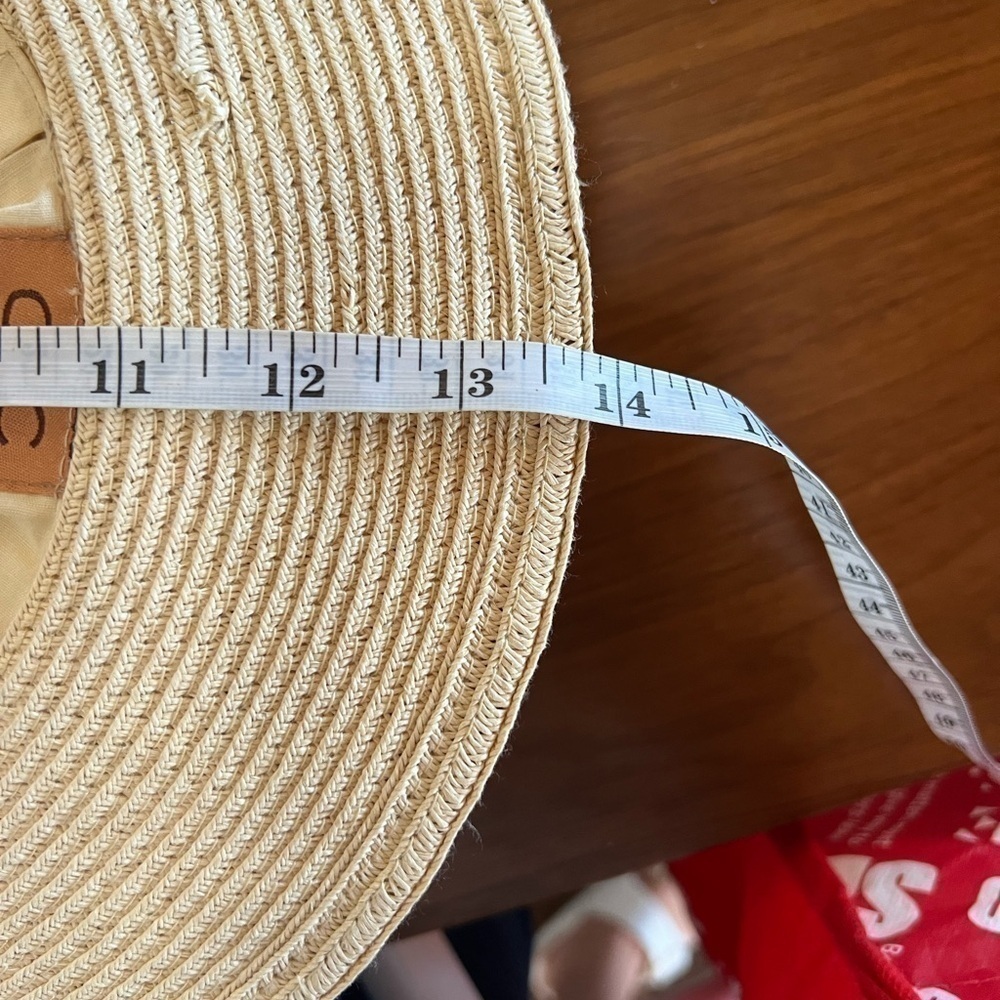 Straw hat with pink ribbon - Picture 4 of 4